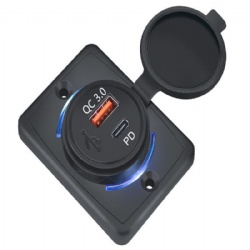 3.1a Car Dual Black USB Port Charger Socket 12v Led Waterproof