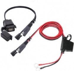 Motorcycle SAE to USB Cable Adapter SAE Quick Disconnect 2.1A